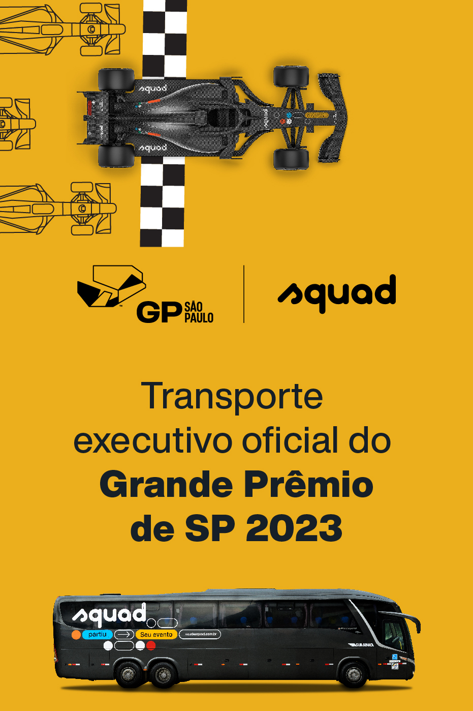 Transporte executivo oficial do Grande Prêmio de São Paulo 2023 - GPSP - SQUAD uma empresa do Grupo Águia Branca