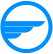 Icone da asa da Águia Branca na cor azul dentro de um círculo azul