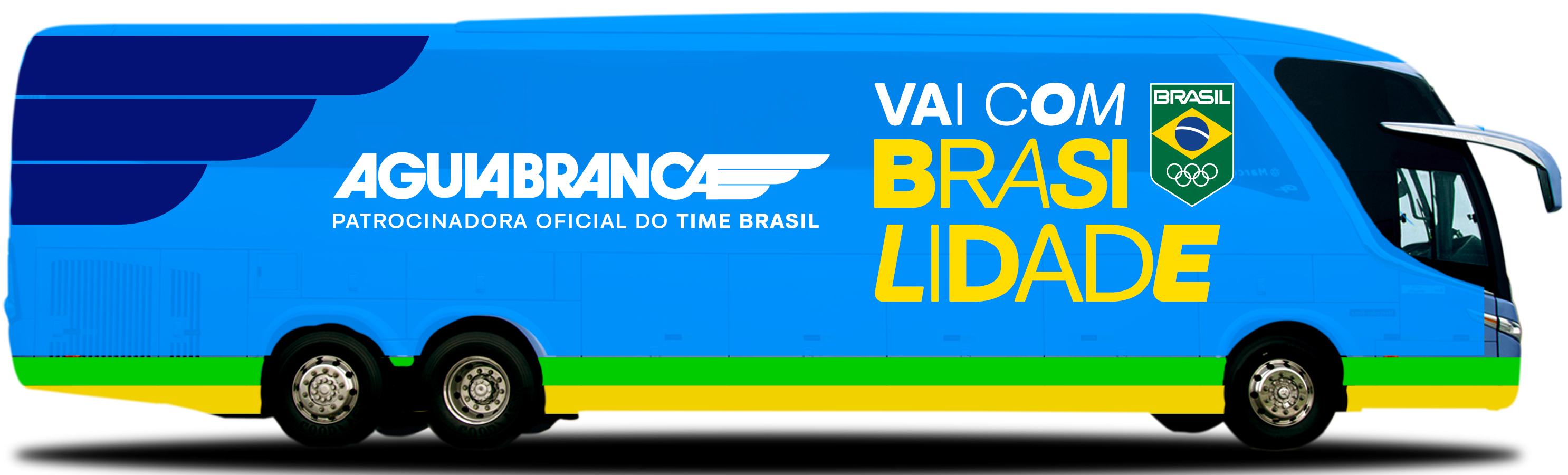 Onibus verde escrito ao meio em amarelo em breve