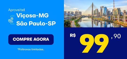 Passagem de onibus de Viçosa-MG para São Paulo a partir de 99,90
