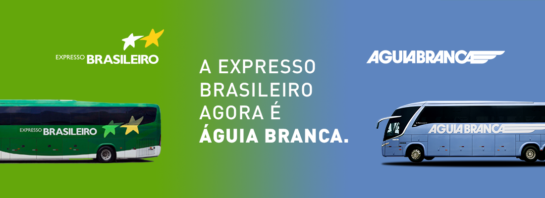 Imagem demonstrativa de um banner com informações sobre "Expresso brasileiro agora é Águia Branca"